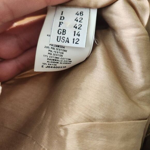 Moschino Dress 12 Sheath Tweed Gold Sleveless Holiday $459 Retail - Picture 4 of 5